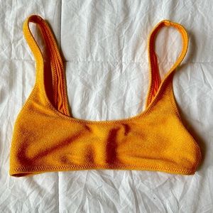 Orange sparkly bikini top